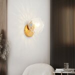 Applique murale moderne plafonniers luminaires verre lampe murale interieur e27 transparent + cuivre