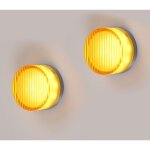 Applique murale moderne plafonnier rond lampe murale d�corative surface stripe orange �13, 5cm 2pcs