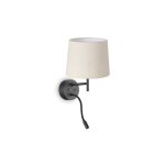 Millumine - applique murale noire liseuse abat - jour en lin crme mathy