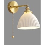Appliques murales nordiques en c�ramique, lampe murale d'int�rieur en laiton, lampe de chevet simple ...
