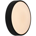 Applique murale oliver round mati�re plastique noir, h. 19. 5 - ip54 - led module / nordlux ext�rieur ...