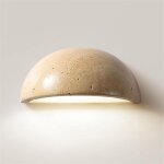 Applique murale en pierre naturelle, lampe murale moderne en marbre demi - lune, applique murale noire ...