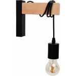 Applique murale potence norfolk noir et bois e27 intrieure