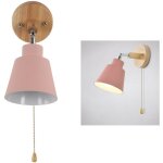 Applique murale avec prise, moderne vintage macaron applique murale e27, bois applique murale convient ...