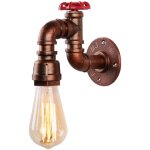 Applique murale r�tro industriel lampe murale m�tal luminaire murale conduites d'eau rouille rouge e27 ...