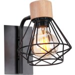 Applique murale rétro moderne applique murale d'intérieur rétro lampe murale cage en métal noir pour ... Applique murale rétro moderne applique murale d'intérieur rétro lampe murale cage en métal noir pour ...
