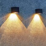 Appliques murales solaires d'ext�rieur, appliques murales solaires carr�es modernes �tanches ip65, �clairage ...
