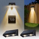 Appliques murales solaires ext�rieures �tanches, led blanc chaud 3000k, allumage automatique cr�pusculaire, ...