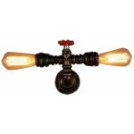 Appliques murales tuyau d'eau industriel en metal fer avec american rtro style double tte creative ...