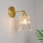 Applique murale en verre laiton nordique moderne minimaliste cr�atif salon salle � manger chambre lampe ...