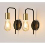Applique murale vintage 2 pack, lampe murale int�rieur industrielle, spot mural fer r�tro pour chambre ...