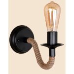 Applique murale vintage, corde de chanvre e27 r�tro applique murale interieur pour couloir loft chambre(sans ...