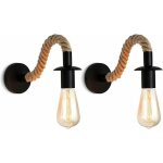 Applique murale vintage en corde de chanvre applique murale industrielle ida e27 luminaire , 110 / 220v ...