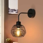 Zmh applique murale vintage industrielle noir lampe murale en m�tal luminaire salon applique int�rieure ...