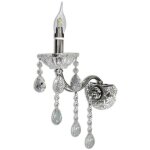 Lampe murale candelabre cristal pendentif gouttes acrylique douille e14 e34 argent