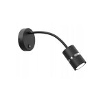 Gratuit. applique orientable avec bras flexible gu10 noire au dessus du lit pour lire
