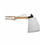 Steinhauer - sienna dion applique murale dome noir mat, bois blanc, m�tal, abat - jour tissu solide