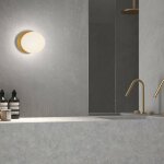 Millumine - applique salle de bain alix laiton mat et verre opale ip44