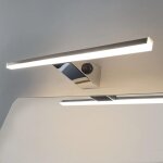 Applique salle de bain avec interrupteur, acier inoxydable, 40 cm, lampe miroir 10 w 800 lm lampe, blanc ...