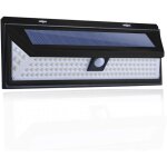 Applique solaire - 118 led lampe solaire 1000 lumens applique mural pir mouvement capteur ip65 etanche ...