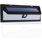 Applique solaire - 118 led lampe solaire 1000 lumens applique mural pir mouvement capteur ip65 etanche ...