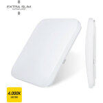 Edm - applique en surface led extra - plat 12w 4000k carr 28x28x6. 3cm