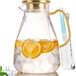 Appr�ciez la fra�cheur et savourez la vie ? bouteille d'eau froide en verre de 1500 ml en forme de diamant ...