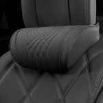 Appui tete voiture, oreillers de cou avec mousse � m�moire cuir, manchons amovibles respirables souple ...