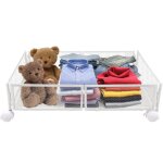 Boîte de rangement sous lit avec roulettes, sac de rangement sous lit en métal, 60x40x17cm blanc - aqrau ... Boîte de rangement sous lit avec roulettes, sac de rangement sous lit en métal, 60x40x17cm blanc - aqrau ...