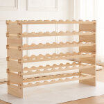 Aqrau casier � vin bouteilles en bois, support d'affichage de 60 bouteilles, 6 niveaux, pour cuisine, ...