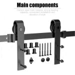 Aqrau - systeme porte coulissante 6ft / 183 cm quincailleri kit de rail pour porte coulissante, rail ...