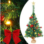 Arbre de no�l artificiel pr� - �clair� avec boules vert 64 cm vidaxl