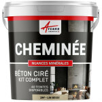 Arcane industries - bton cir chemine, kit avec primaire et vernis - 2 m (en 2 couches) lin beige