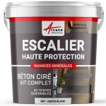 Arcane industries - b�ton cir� escalier, kit complet - 2 m� (en 2 couches) isatis blanc