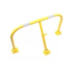 Arceau parking jaune bandes blanches - arceau anti - stationnement avec serrure int�gr�e