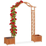 Arche � rosiers en bois avec 2 jardini�res