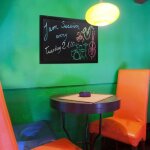 Ardoise murale securit� avec cadre noir et un feutre craie liquide securit�. 60x40x1cm