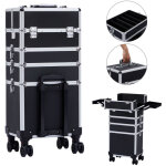 Arebos ? mallette de maquillage xl 66l ? dimensions 35 x 25 x 75 cm ? cadre en aluminium ? doublure en ...