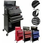 Arebos - chariot  outils servante d'atelier noir coffre malle rangement amovible