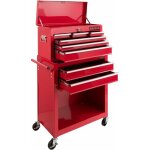 Arebos chariot  outils servante d'atelier rouge coffre malle rangement amovible