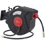 Arebos - d�vidoir enrouleur de tuyau � air comprim� automatique 30 m rouge / noir