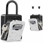 (argent) coffre - fort � cl�s portable, coffre - fort � cl�s avec cadenas avec anse amovible, bo�te � ...