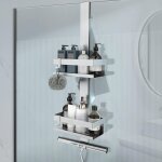 (argent)etagere douche � suspendre, acier inoxydable sus304, etagere salle de bain sans percage pour ...