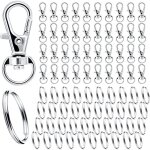 Argent mousqueton porte clef m�tal 40 pi�ces anneaux, attache porte cl�, fermoir mousqueton, pivotant ...