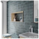 Eiffel art construction - carrelage sol / mur effet zellige bejmat bleu 10x10 cm mate argile glacier ...