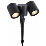 Aric - projecteur ext�rieur sur piquet topaze - gu10 - avec 2 lampes led 6w - 3000k 50915