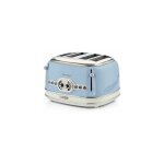 Ariete grille - pain 4 fentes 1600w ramasse - miettes amovible bleu rétro Ariete grille - pain 4 fentes 1600w ramasse - miettes amovible bleu rétro