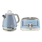 Pack ariete bouilloire electrique 1l sans fil 1630w + grille - pain 4 fentes 1600w bleu rétro Pack ariete bouilloire electrique 1l sans fil 1630w + grille - pain 4 fentes 1600w bleu rétro