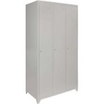 Armoire 3 casiers de rangement � 1 porte en acier - gris - 180x90x50cm - verrouillable pour �cole, salle ...