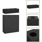 Armoire de bureau et jardini�re anthracite 90x40x125 cm acier - armoire de bureau - meuble de rangement ...